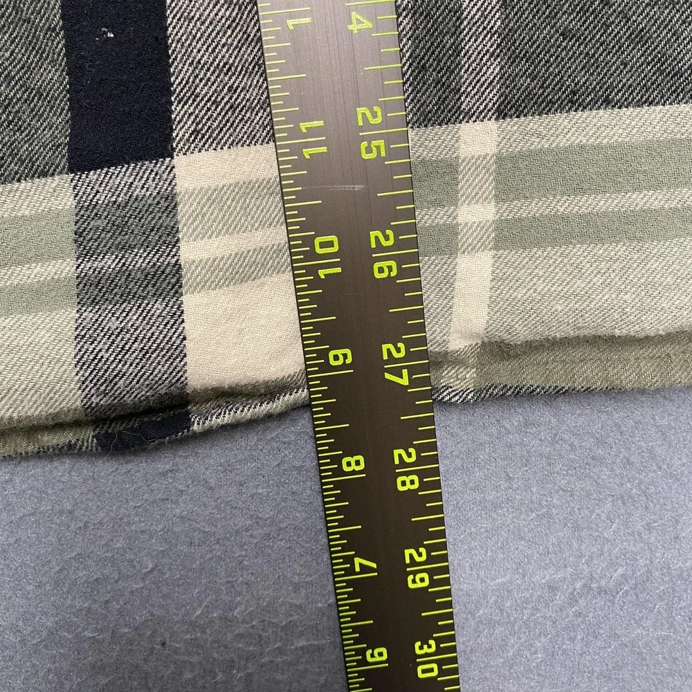 Lucky Brand‎ Shirt Mens Medium Green Gray Plaid Flannel Button Up Long Sleeve